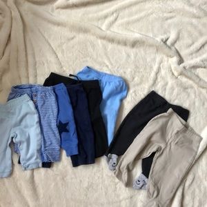 Various brand, various size 0-6 mo. Baby pants